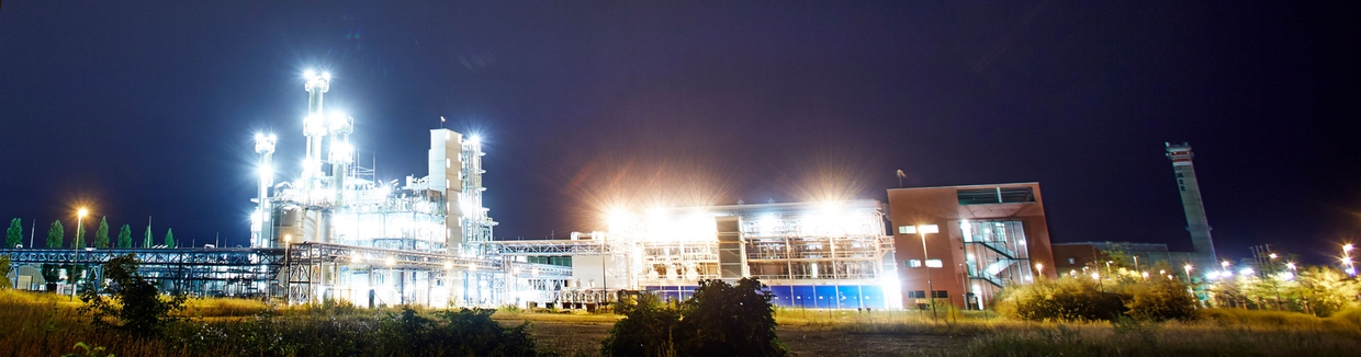 Chemical plant by night