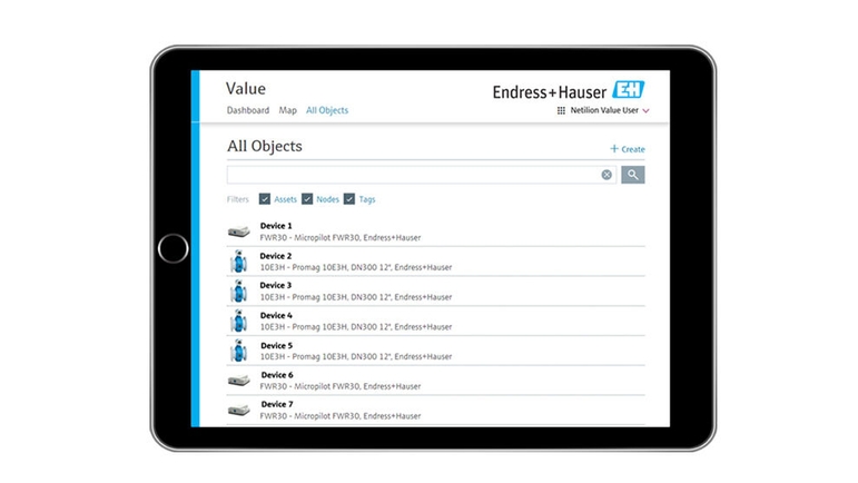 Netilion Value - タブレットなどのお好きなIT端末でいつでもプロセス値を確認可能