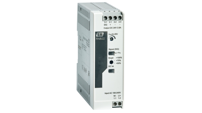 AC 230V/110からDC 24Vまでに対応するRNB22システム電源