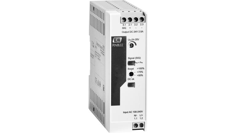 AC 230V/110からDC 24Vまでに対応するRNB22システム電源